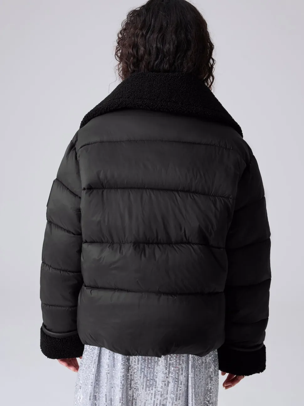 smALLSAINTS Black Padded Aviator Jacket