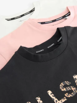 smALLSAINTS Black/Pink Oversized Girls Logo T-Shirts 3 Pack