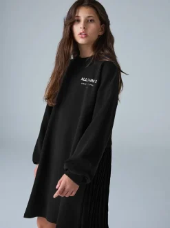 smALLSAINTS Black Underground Pleated Back Oversized Sweat Dress