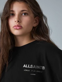 smALLSAINTS Black Underground Pleated Back Oversized Sweat Dress