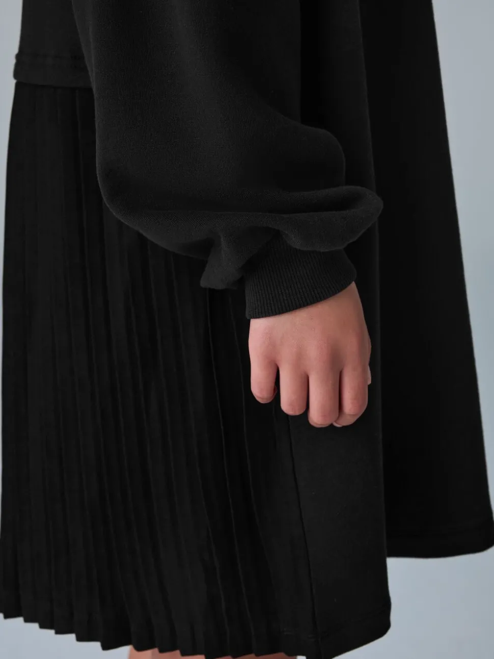 smALLSAINTS Black Underground Pleated Back Oversized Sweat Dress