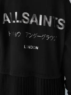 smALLSAINTS Black Underground Pleated Back Oversized Sweat Dress