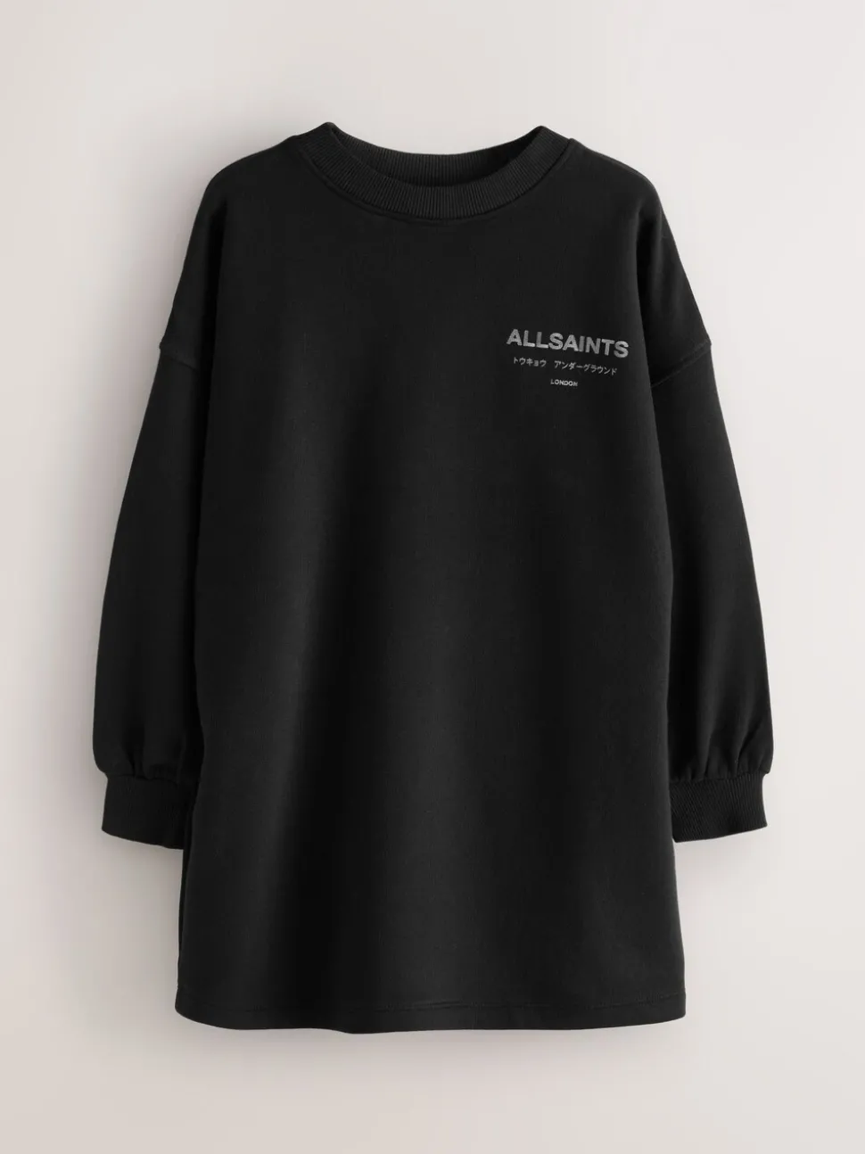 smALLSAINTS Black Underground Pleated Back Oversized Sweat Dress