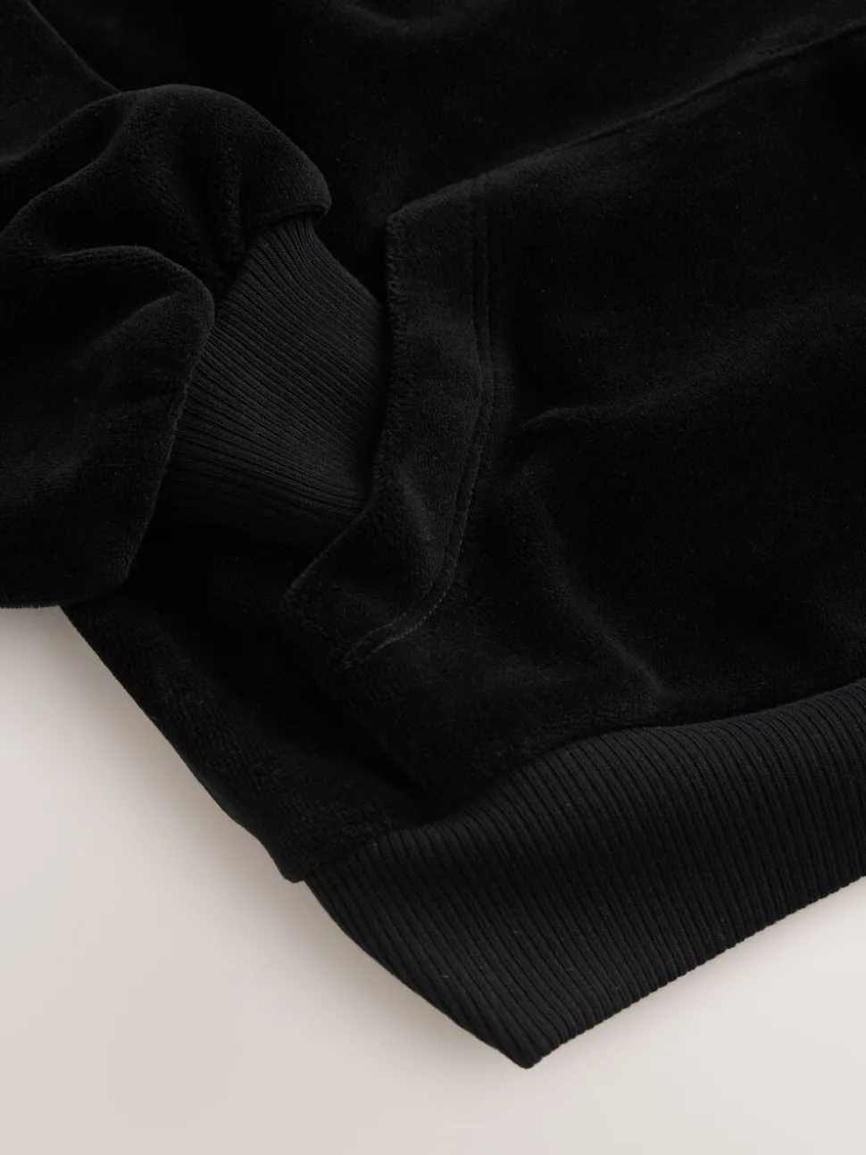 smALLSAINTS Black Velour Hoodie and Wide Leg Jogger Set