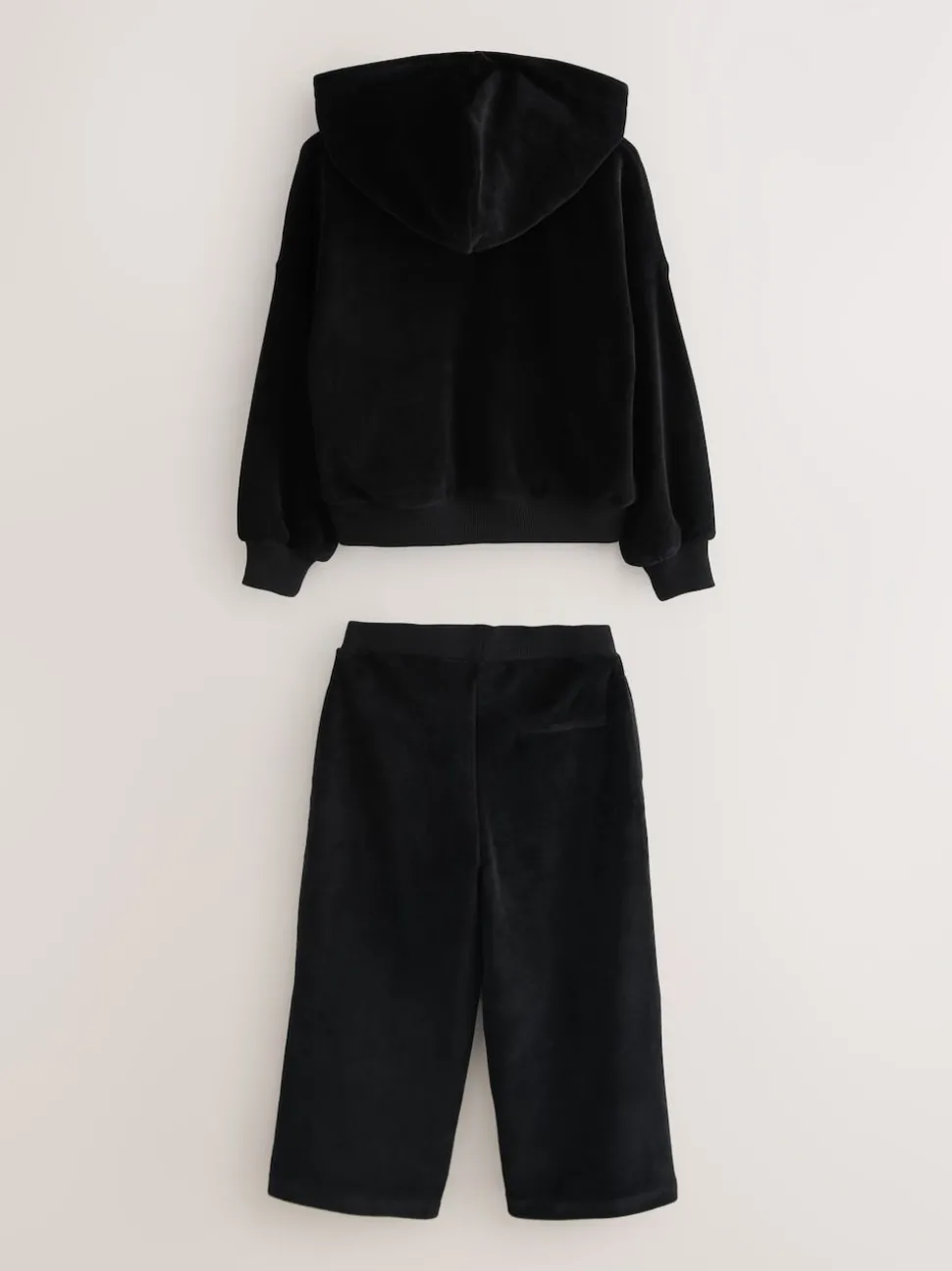 smALLSAINTS Black Velour Hoodie and Wide Leg Jogger Set