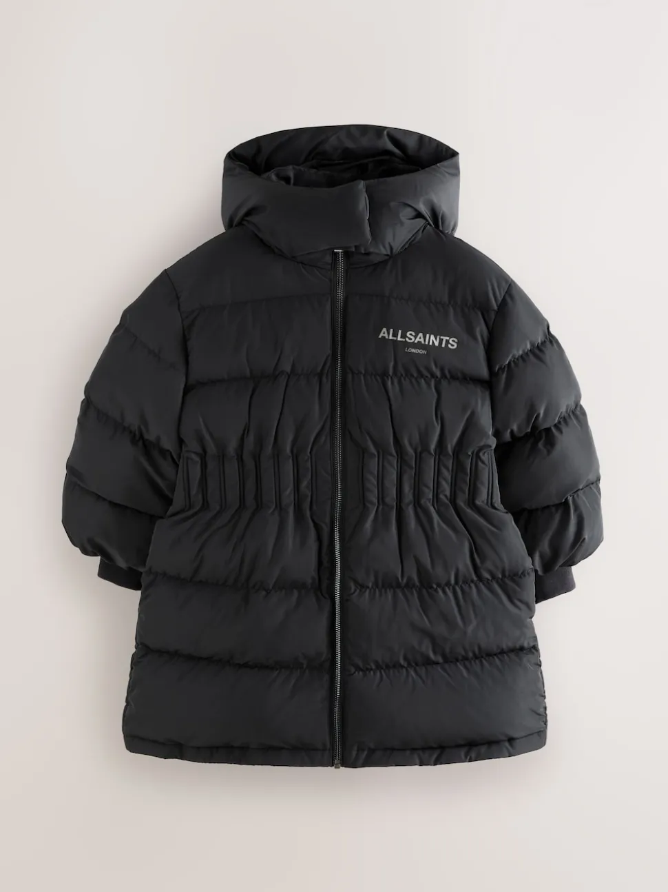 smALLSAINTS Black Waisted Longline Padded Coat