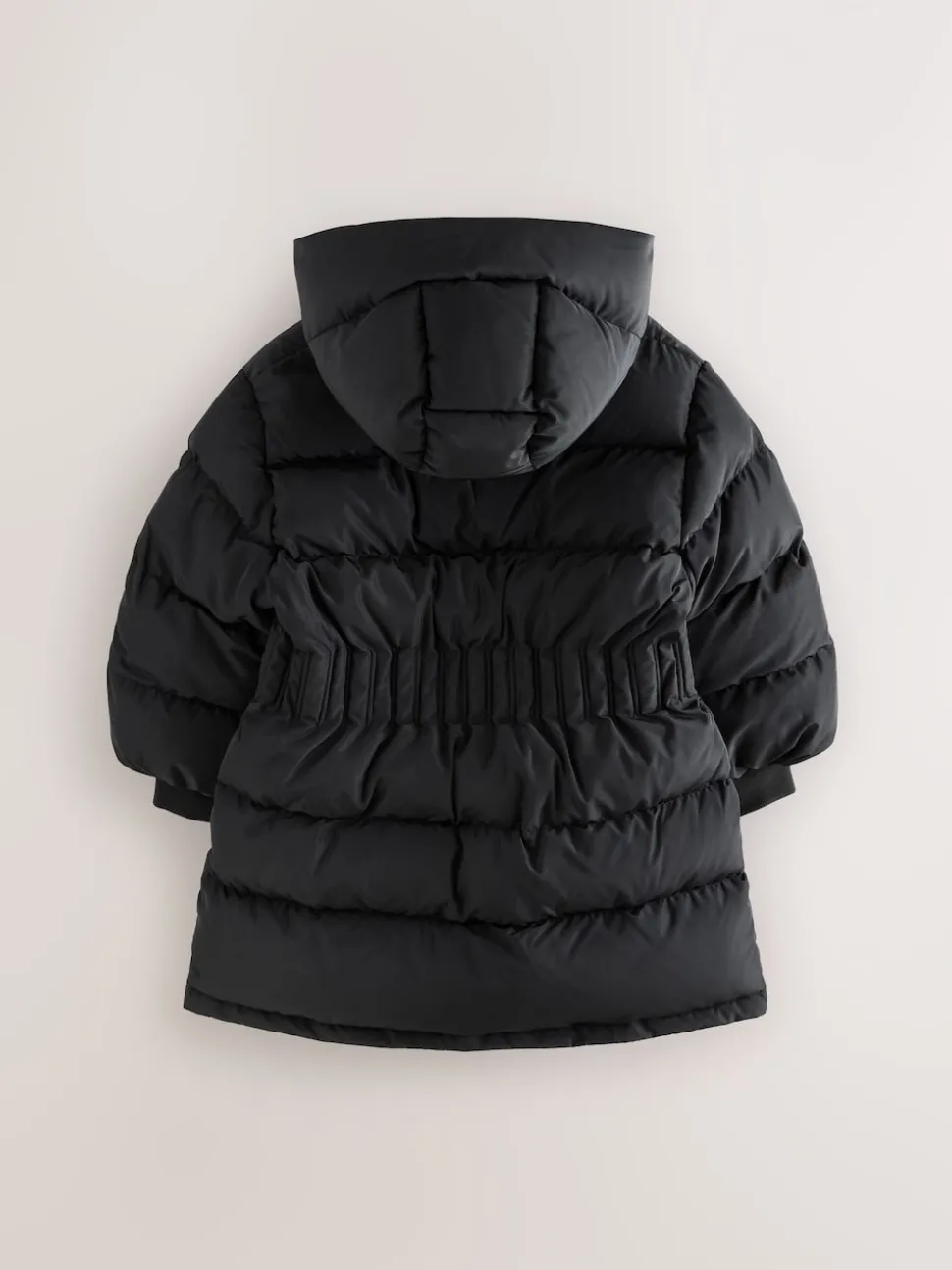 smALLSAINTS Black Waisted Longline Padded Coat