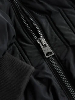 smALLSAINTS Black Waisted Longline Padded Coat