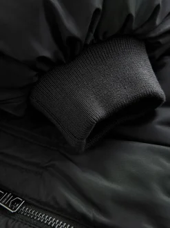 smALLSAINTS Black Waisted Longline Padded Coat