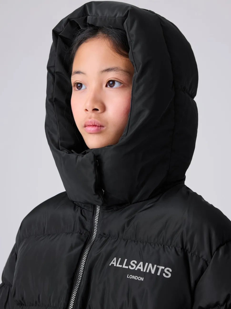 smALLSAINTS Black Waisted Longline Padded Coat