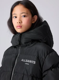 smALLSAINTS Black Waisted Longline Padded Coat