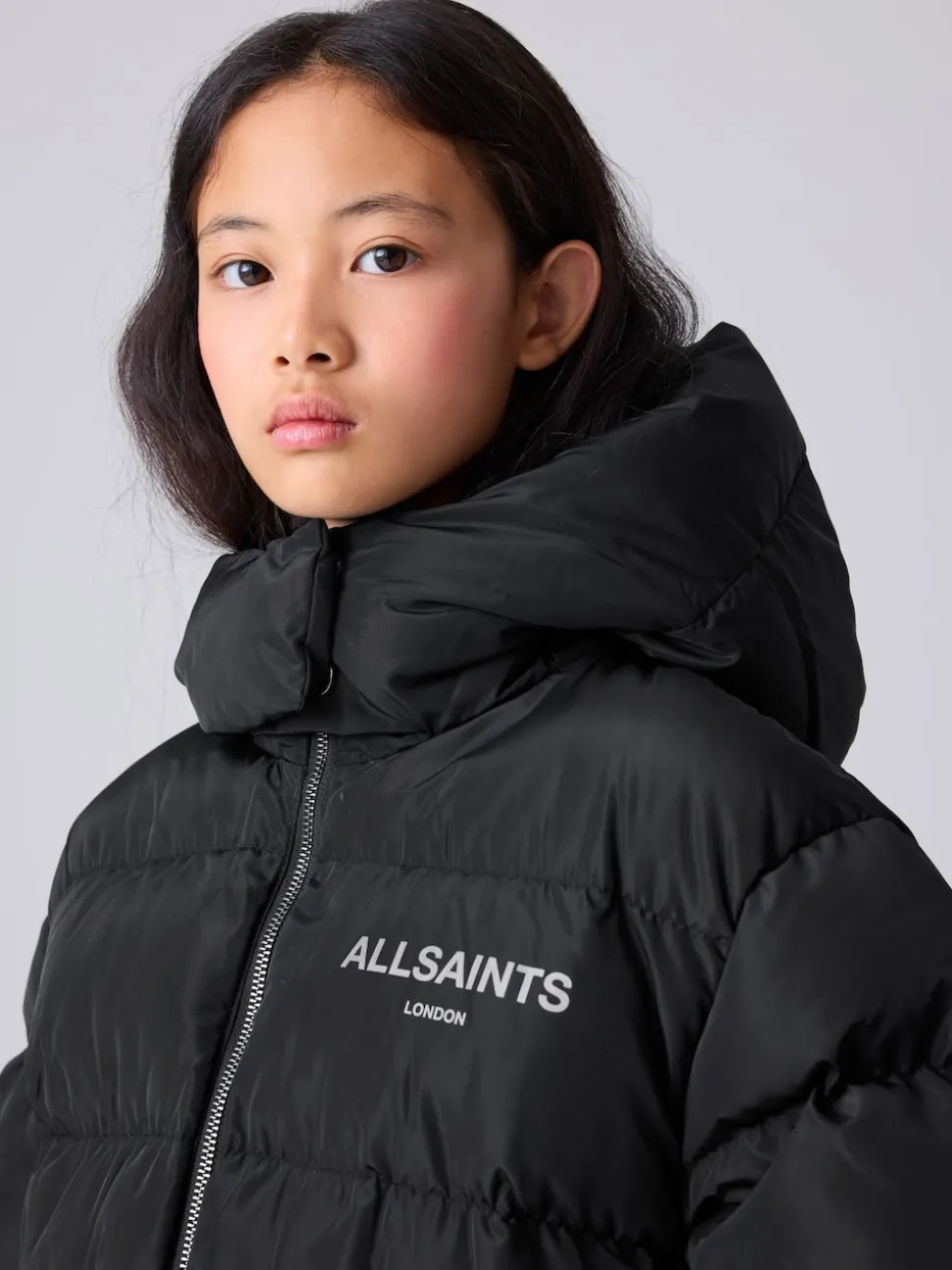 smALLSAINTS Black Waisted Longline Padded Coat