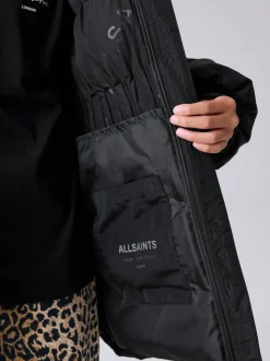 smALLSAINTS Black Waisted Longline Padded Coat