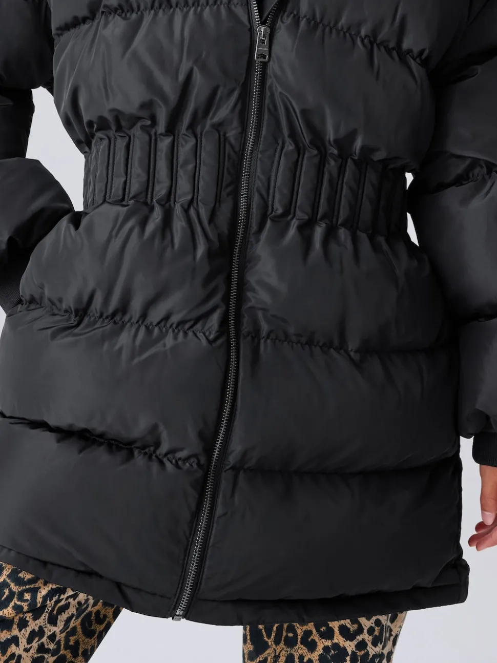 smALLSAINTS Black Waisted Longline Padded Coat