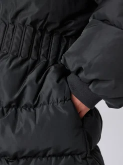 smALLSAINTS Black Waisted Longline Padded Coat