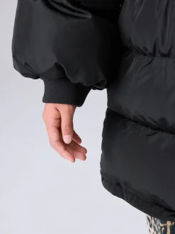 smALLSAINTS Black Waisted Longline Padded Coat