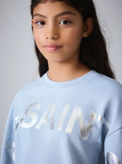 smALLSAINTS Blue Biggy Sweatshirt and Sweat Shorts Set