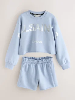 smALLSAINTS Blue Biggy Sweatshirt and Sweat Shorts Set