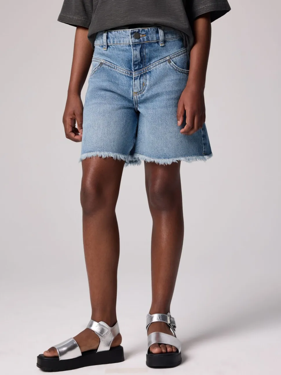 smALLSAINTS Blue Denim Girls High Waisted Emmy Denim Shorts
