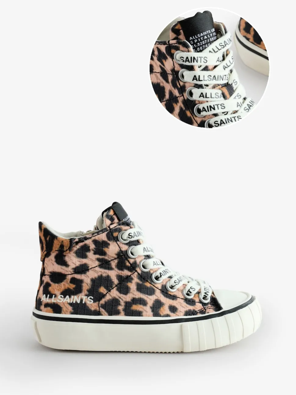 smALLSAINTS Brown Leopard Print High Top Trainers