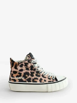 smALLSAINTS Brown Leopard Print High Top Trainers