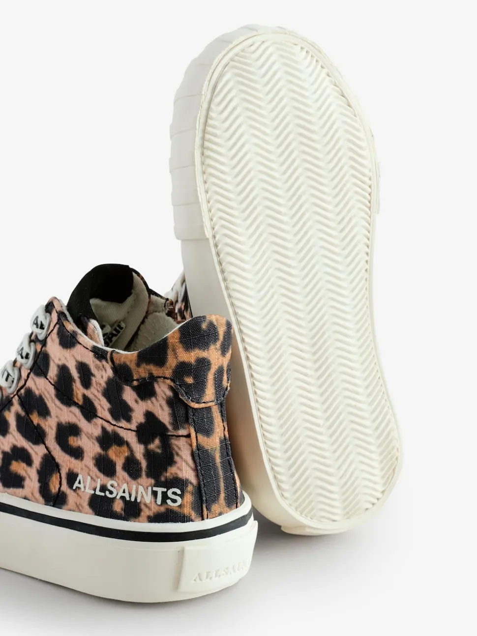 smALLSAINTS Brown Leopard Print High Top Trainers