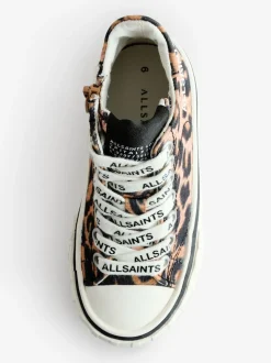 smALLSAINTS Brown Leopard Print High Top Trainers