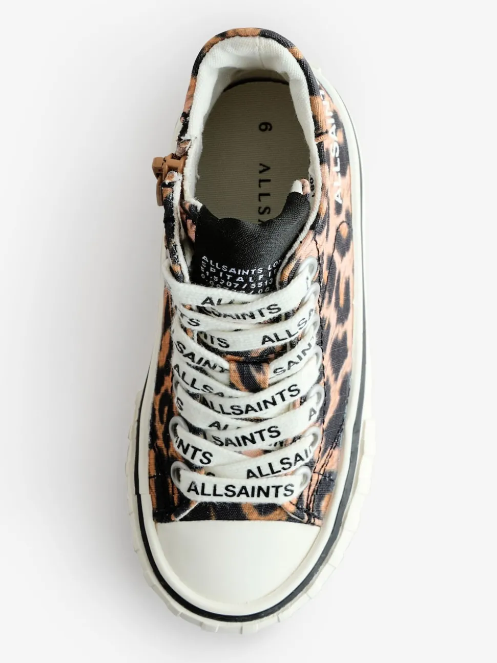 smALLSAINTS Brown Leopard Print High Top Trainers