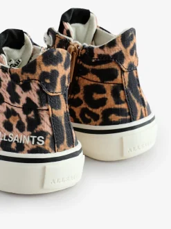 smALLSAINTS Brown Leopard Print High Top Trainers