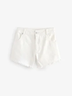 smALLSAINTS Chalk White Astrid High Waisted Denim Shorts
