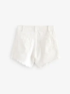 smALLSAINTS Chalk White Astrid High Waisted Denim Shorts