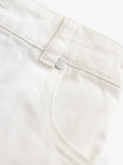 smALLSAINTS Chalk White Astrid High Waisted Denim Shorts