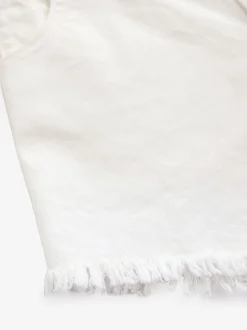 smALLSAINTS Chalk White Astrid High Waisted Denim Shorts