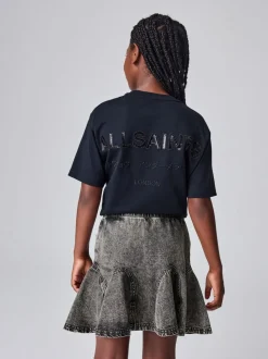 smALLSAINTS Charcoal Grey Godet Denim Skirt