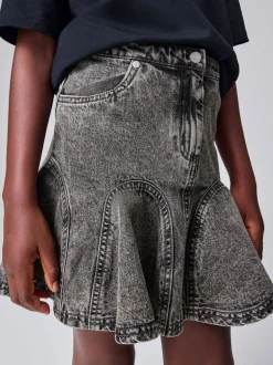 smALLSAINTS Charcoal Grey Godet Denim Skirt