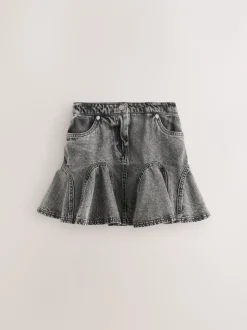 smALLSAINTS Charcoal Grey Godet Denim Skirt