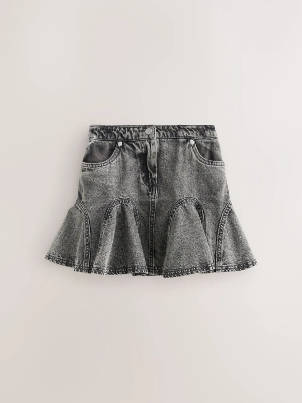 smALLSAINTS Charcoal Grey Godet Denim Skirt