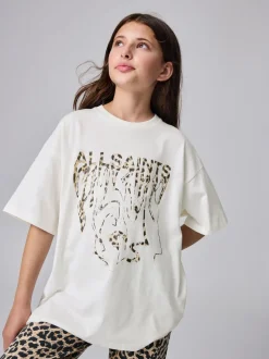 smALLSAINTS Cream Inksaints Oversized Crew T-Shirt