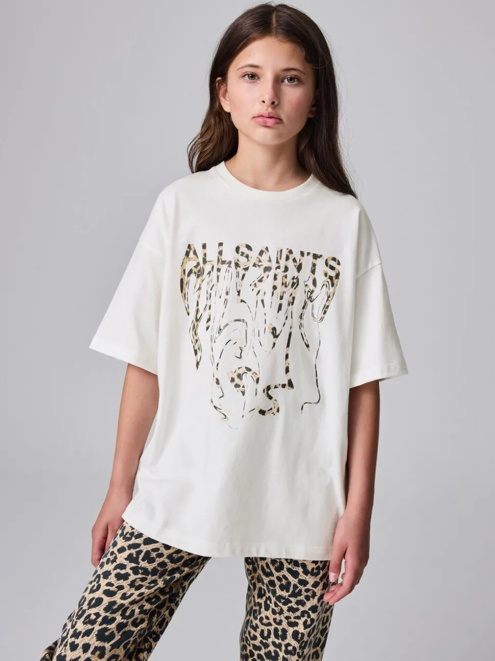 smALLSAINTS Cream Inksaints Oversized Crew T-Shirt