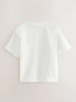 smALLSAINTS Cream Inksaints Oversized Crew T-Shirt