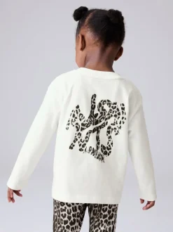 smALLSAINTS Grey Leopard Orlando Long Sleeve T-Shirt and Leggings Younger Girls Set