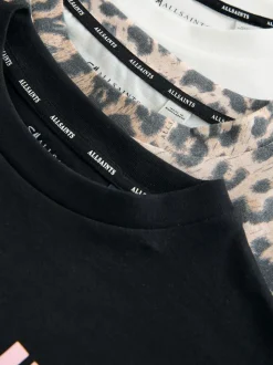 smALLSAINTS Leopard/Black Oversized Girls Logo T-Shirts 3 Pack