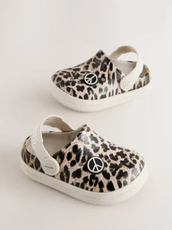 smALLSAINTS Leopard Clog Sandals