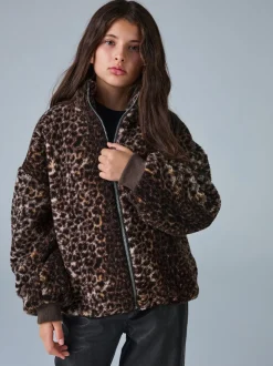 smALLSAINTS Leopard Fleece Jacket