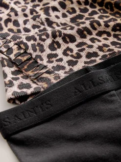 smALLSAINTS Leopard Frill Long Sleeve T-Shirt and Legging Younger Girls Set