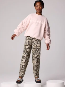 smALLSAINTS Leopard Girls Barrel Leg 100% Cotton Denim Jeans
