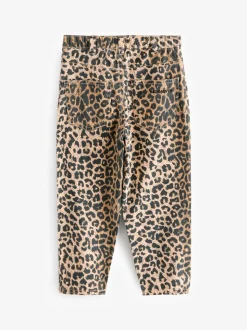 smALLSAINTS Leopard Girls Barrel Leg 100% Cotton Denim Jeans