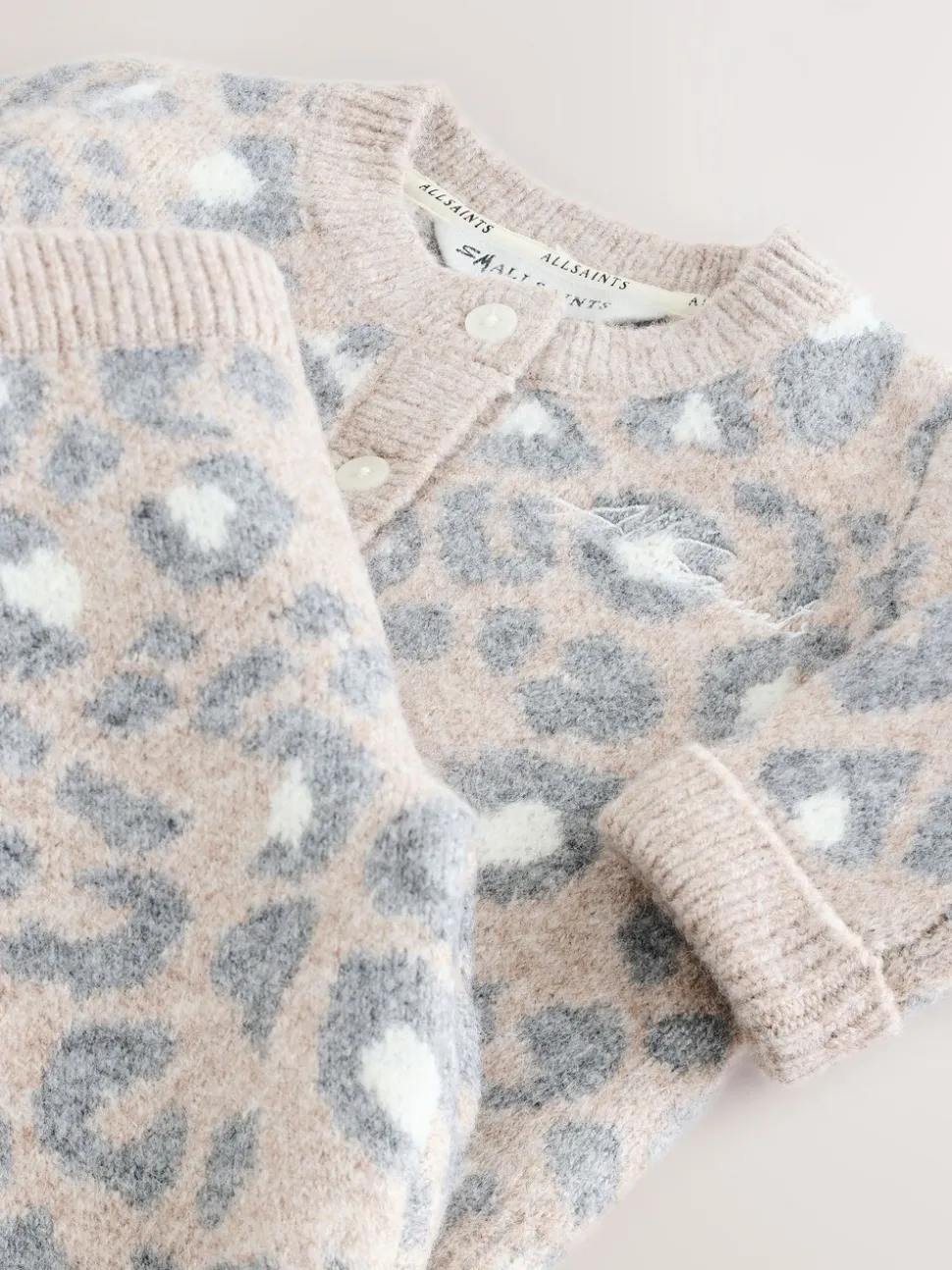 smALLSAINTS Leopard Knitted Top and Joggers Baby Girls Set