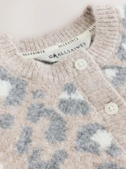 smALLSAINTS Leopard Knitted Top and Joggers Baby Girls Set