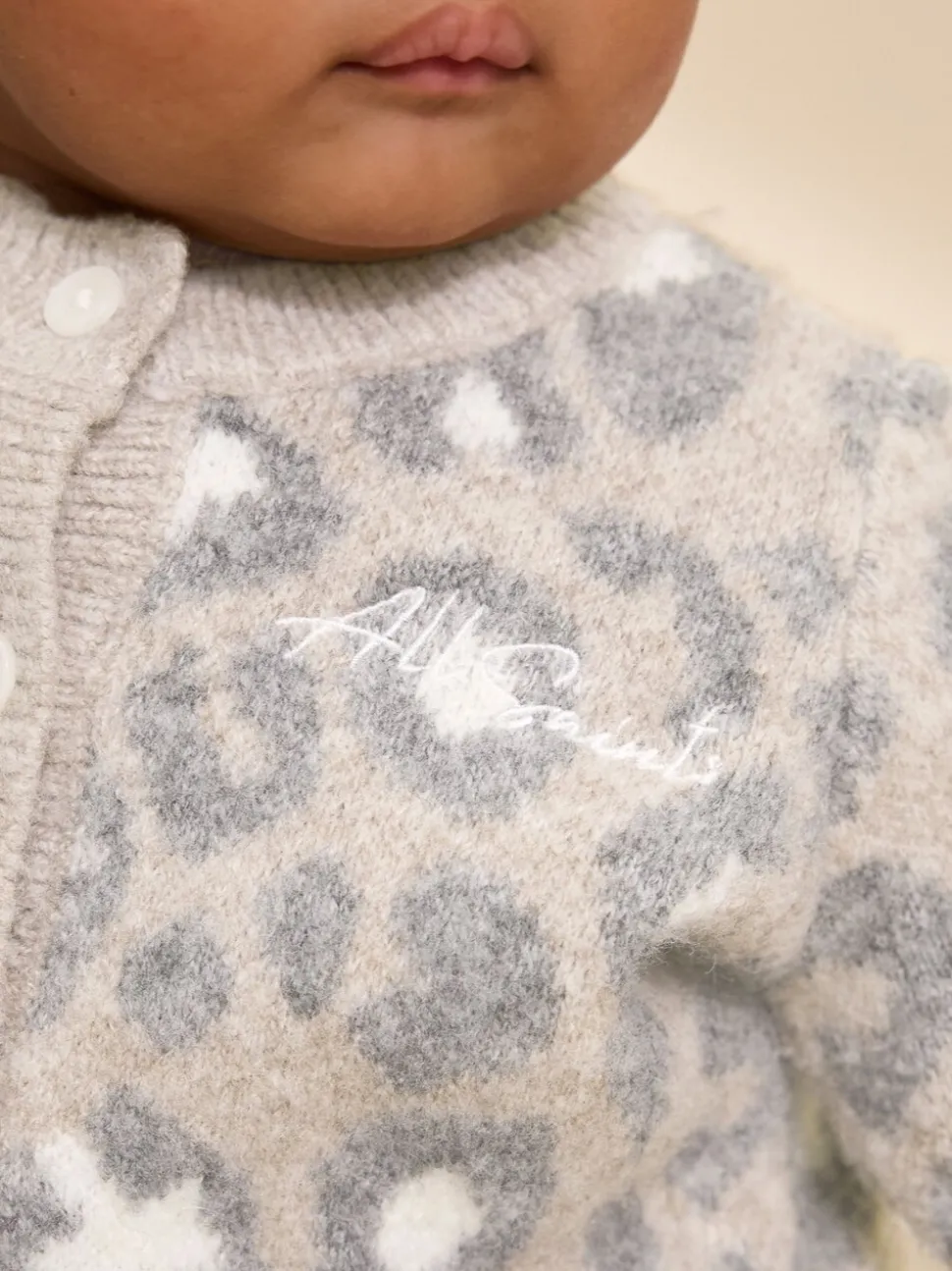 smALLSAINTS Leopard Knitted Top and Joggers Baby Girls Set